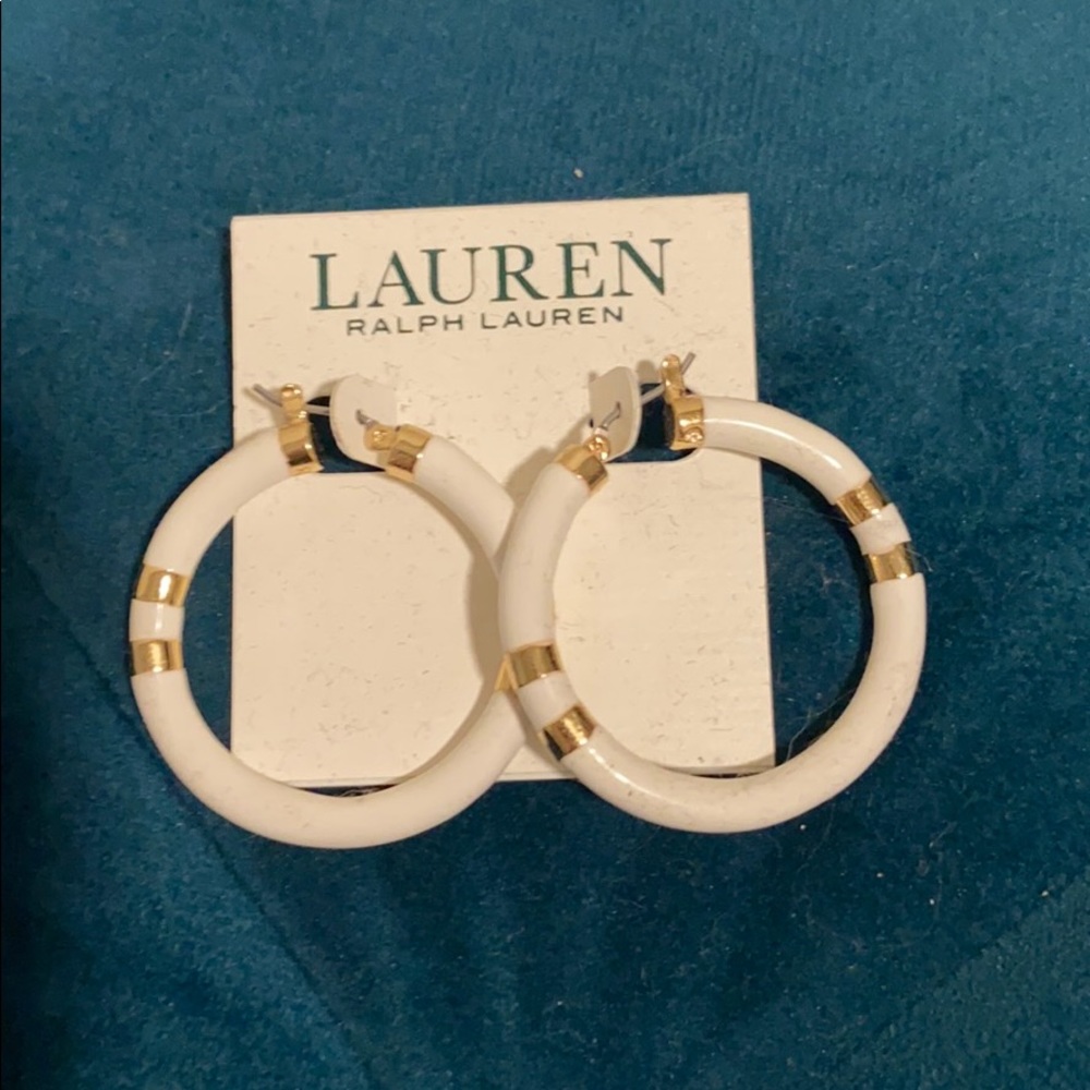 Never worn beautiful Ralph Lauren hoops!